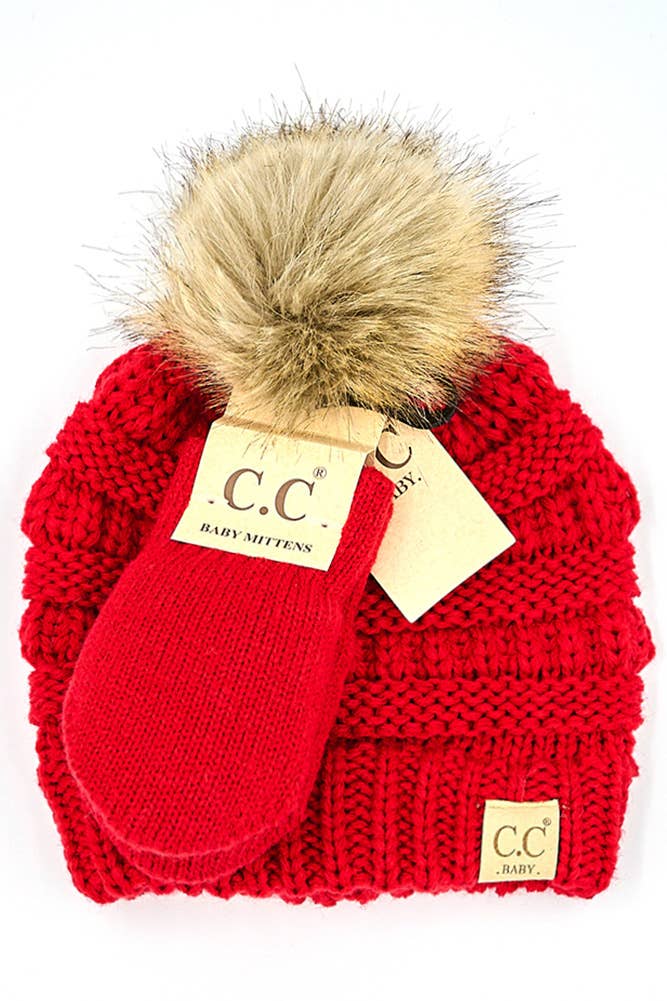 BABY - Pom Beanie and Mitten Glove