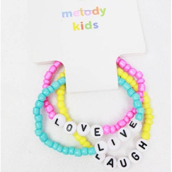 Live Love Laugh Bead Kids Bracelet