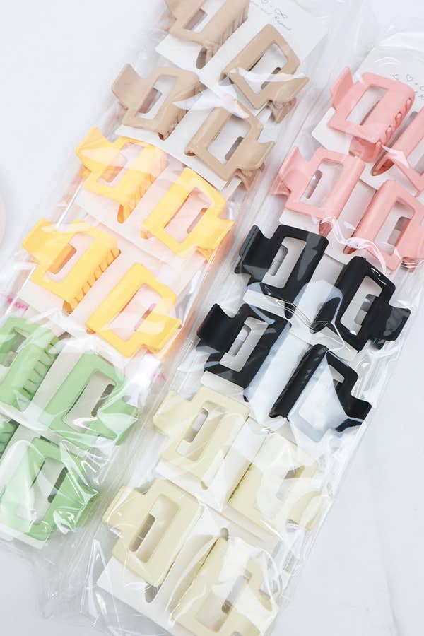 Small Matte Hair Claw Clip - 2 Pack