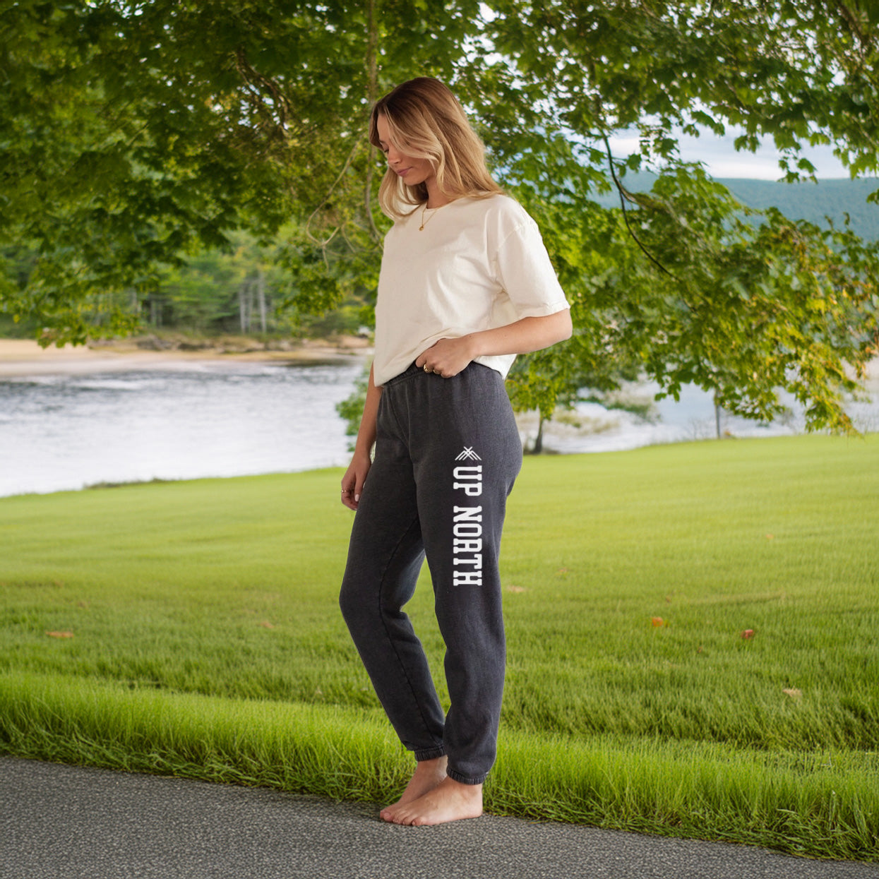 Up North Graphic Sweatpants - Mineral Black