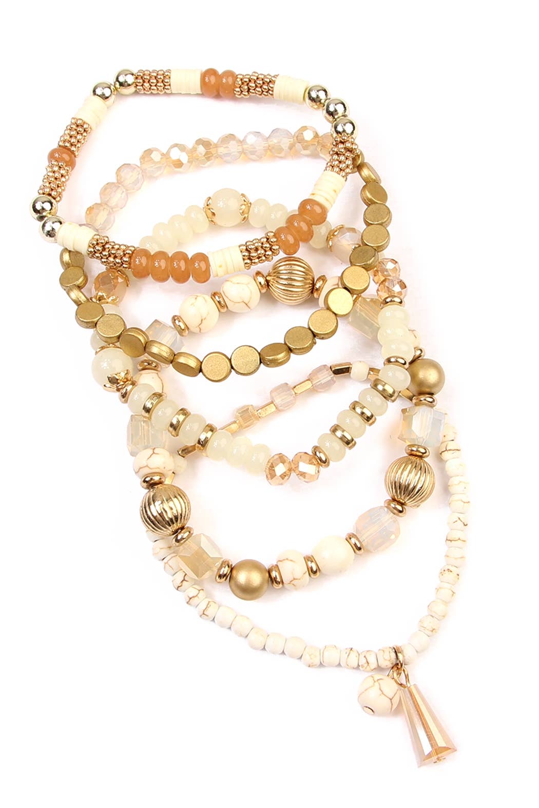 MULTIBEADS STRETCH BRACELET: NAVY / ONE