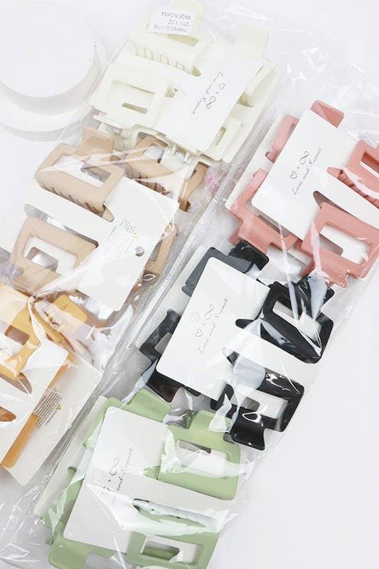 Small Matte Hair Claw Clip - 2 Pack
