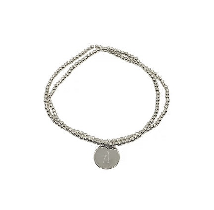 2mm Double Strand (silver) - NH State Hematite Beaded Bracelet