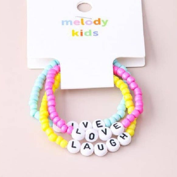 Live Love Laugh Bead Kids Bracelet