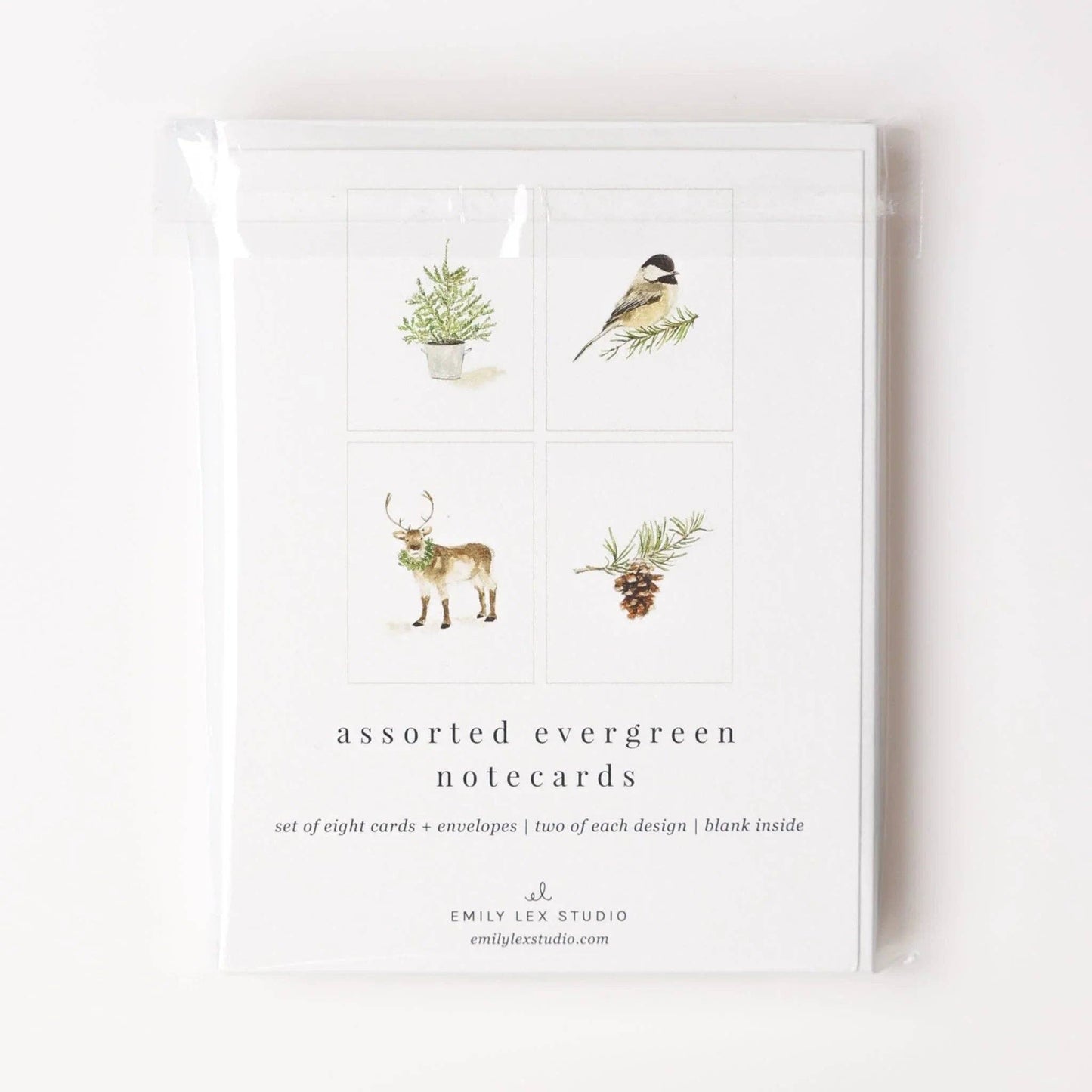 Evergreen Christmas assorted notecard set
