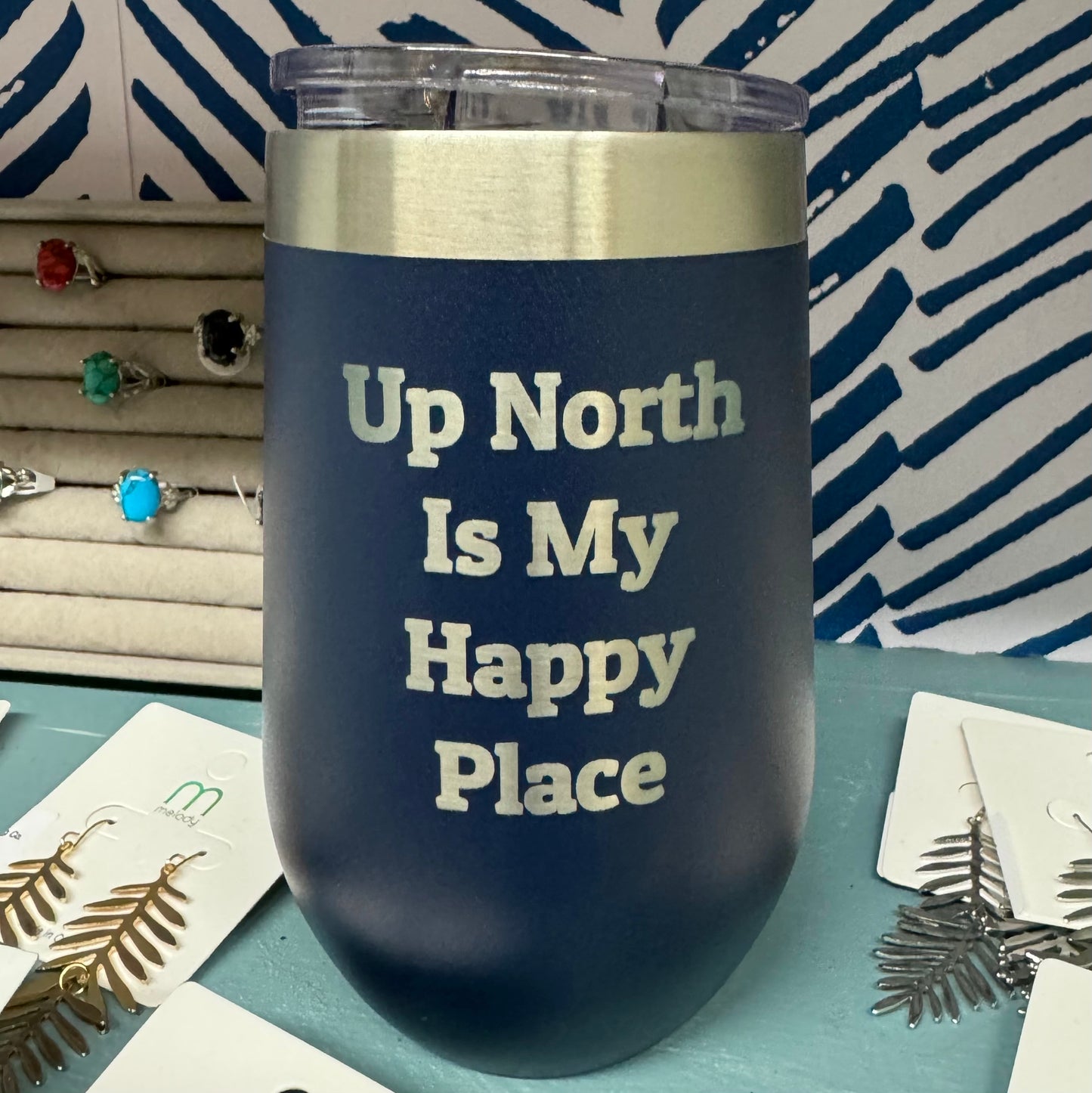 Up North Is My Happy Place - Wine Tumbler