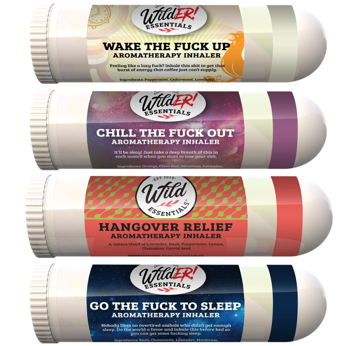 Wilder Essentials Aromatherapy Inhalers 4 Pack Assortment