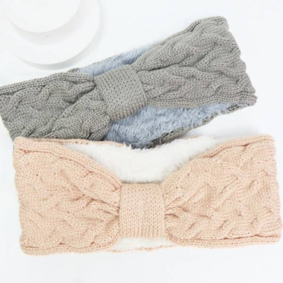 Twisted Pattern Fur Winter Headwrap