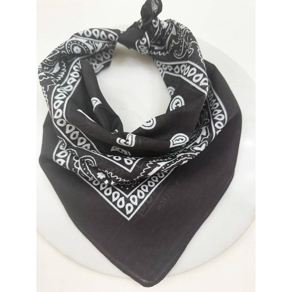 Black Paisley Pattern Bandana