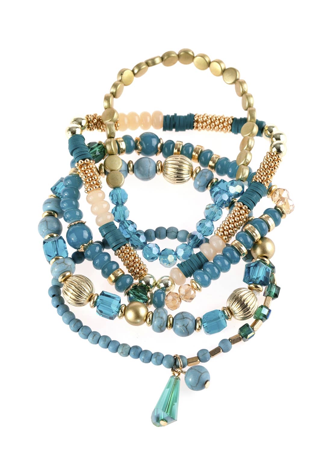 MULTIBEADS STRETCH BRACELET: NAVY / ONE