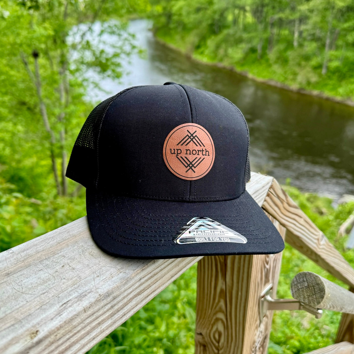 Up North Mesh Back Trucker Hat - Black/black