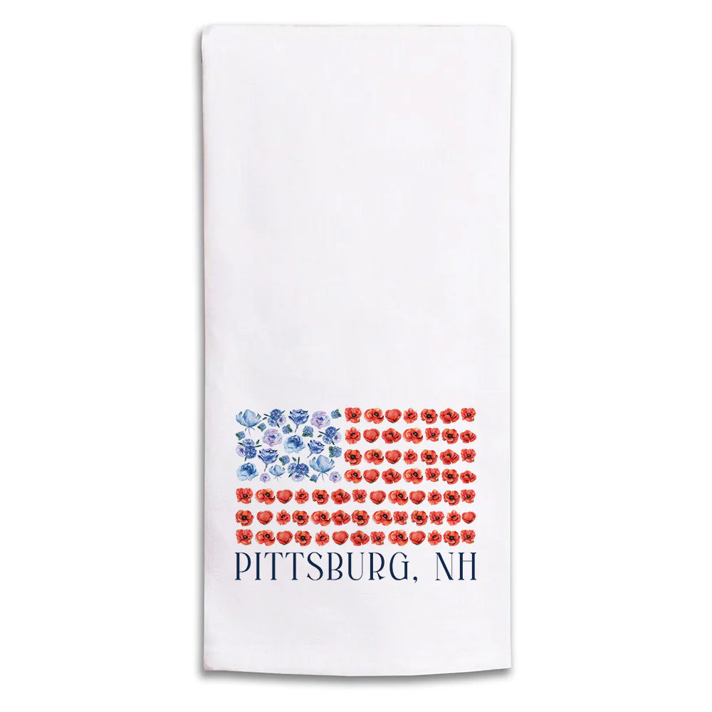 Watercolor Poppy Flag - Kitchen Towel