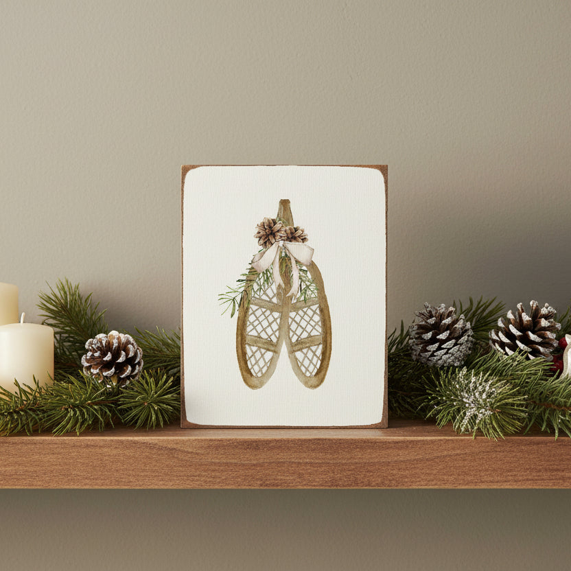 Snowshoes Block Sign