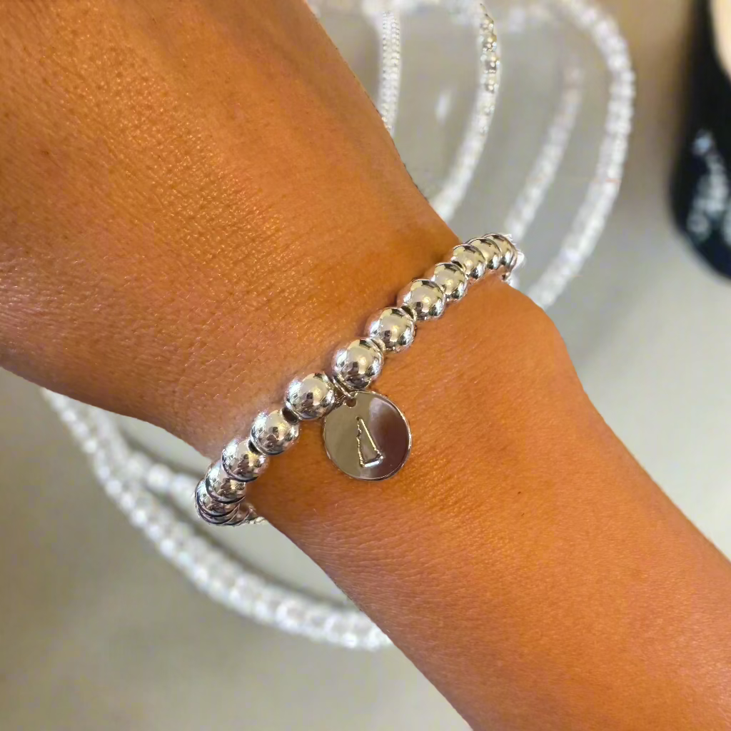 6mm (silver) - NH State Hematite Beaded Bracelet