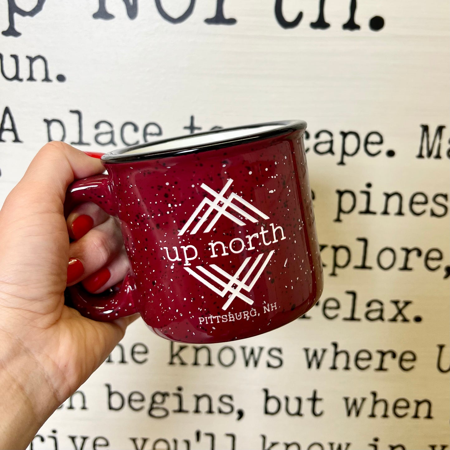 15 oz. Burgundy Ceramic Campfire Mug