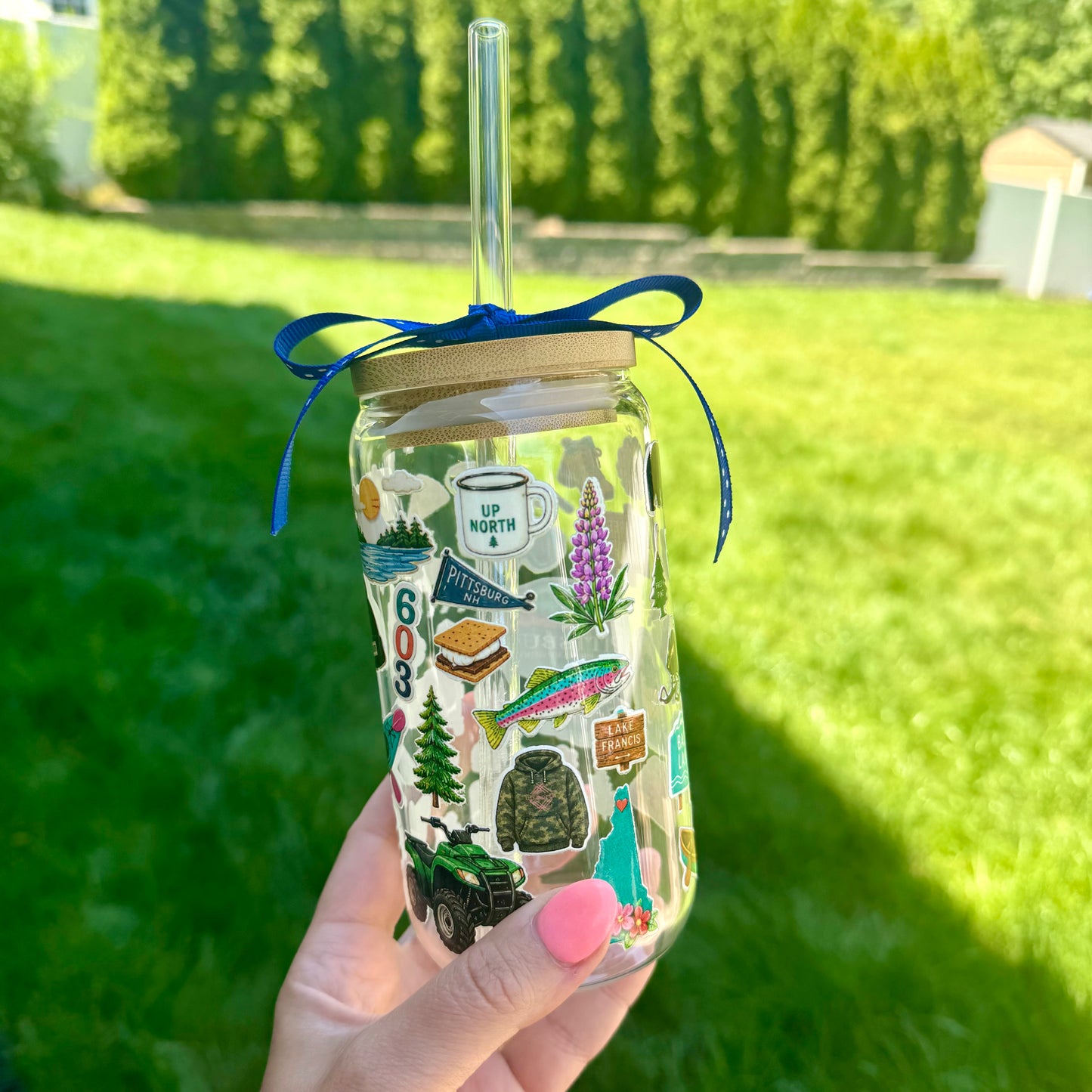 Up North Icons 16oz Glass Can Tumbler