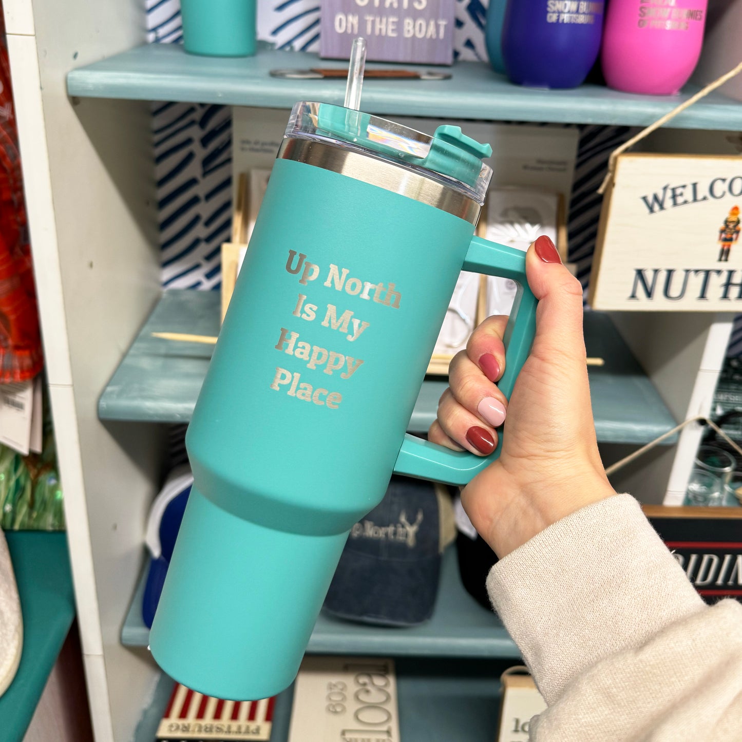 40 Oz. Up North is my Happy Place Tumbler