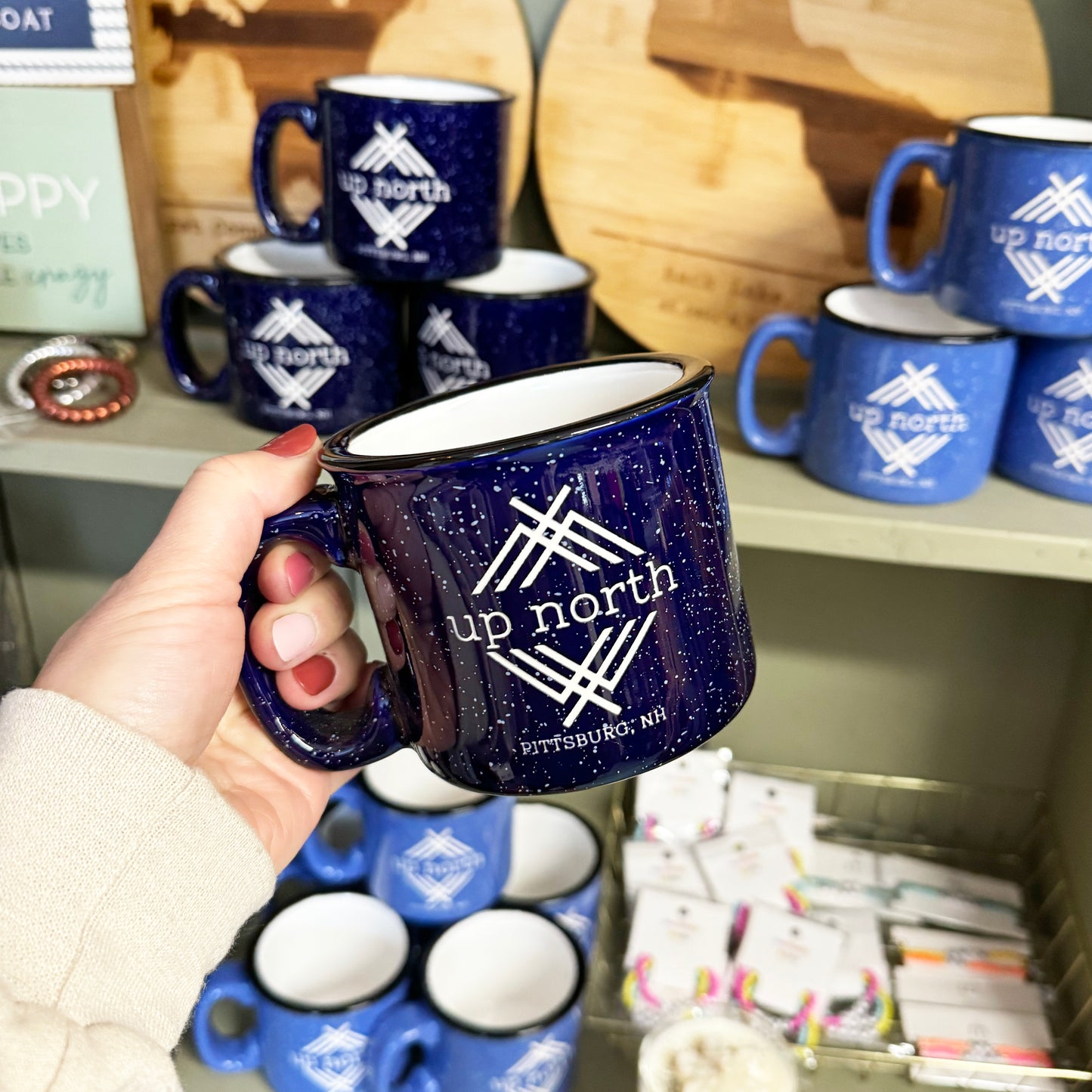 15 oz. Dark Blue Ceramic Campfire Mug