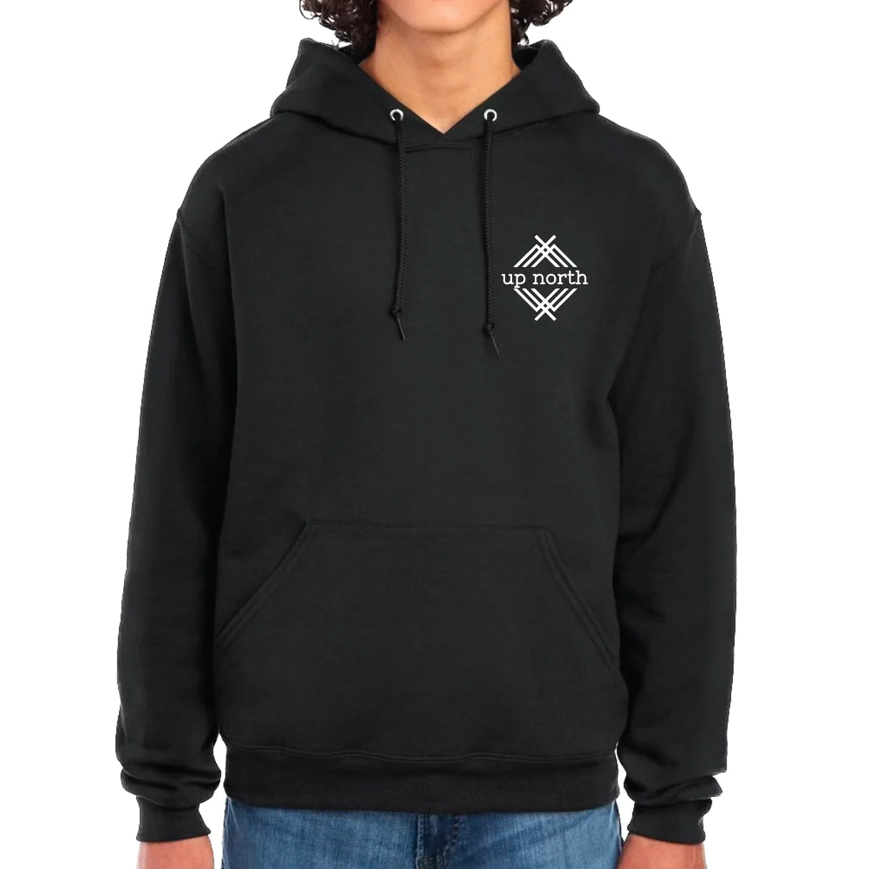Black Hoodie, NH Flag Treeline & Moose