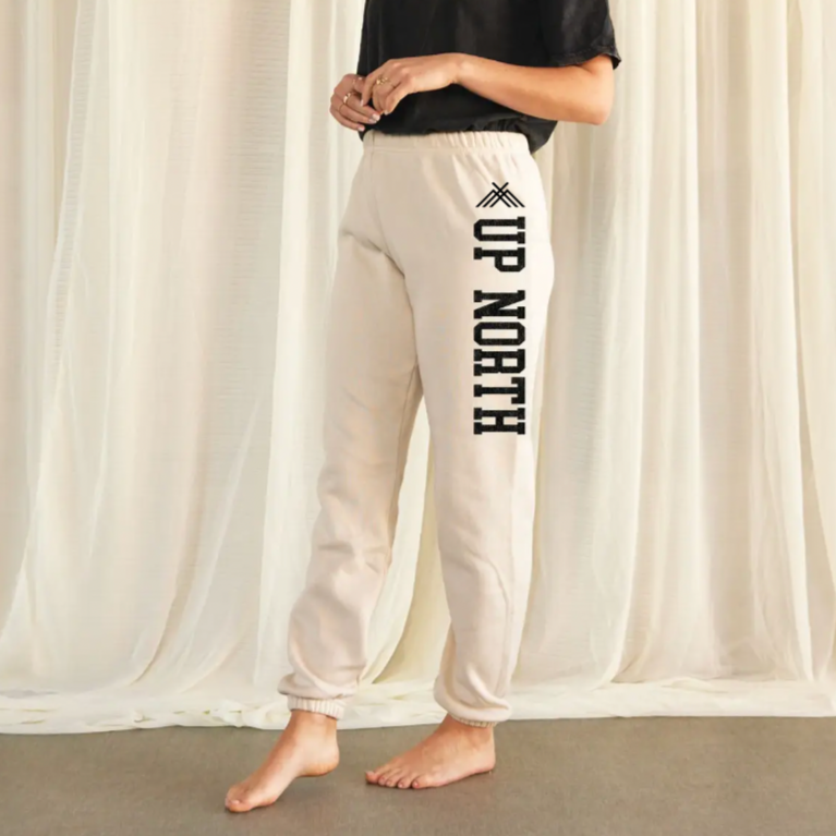 Up North Graphic Sweatpants - Ivory Heather