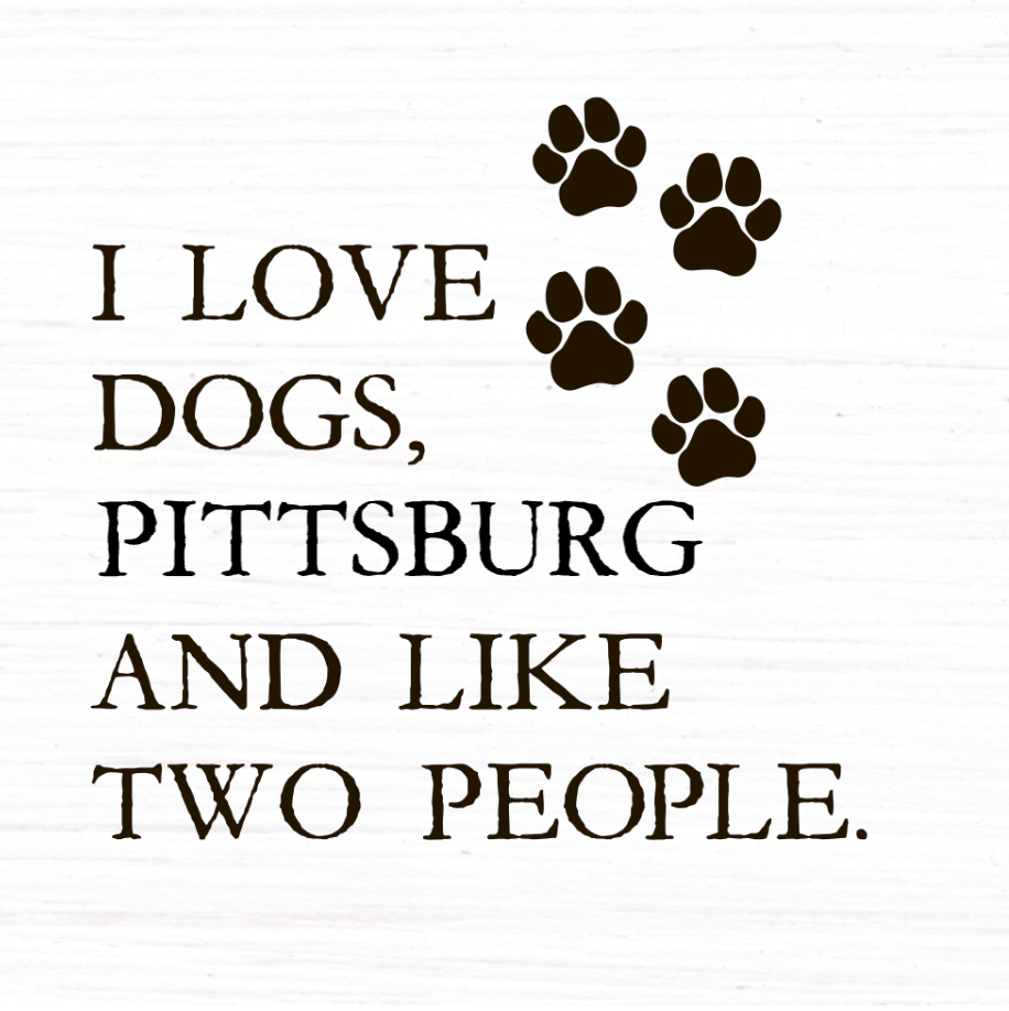 I Love Dogs & Pittsburg Wood Coaster