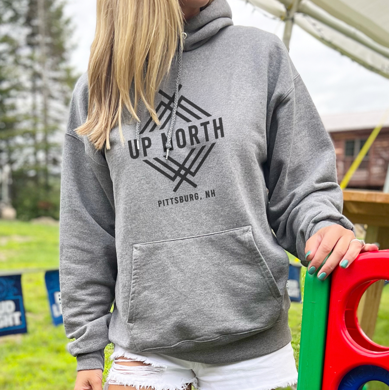 Up North Logo Hoodie - Heather Grey