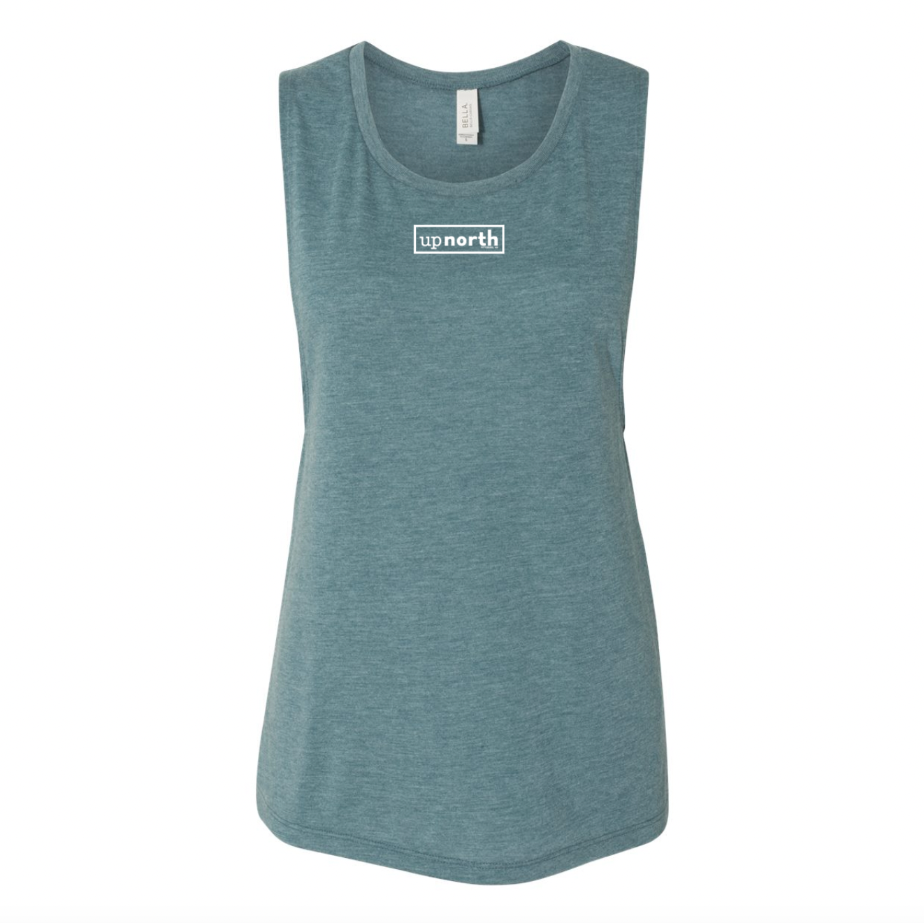 Women's Flowy Muscle Tank - Heather Teal Blue