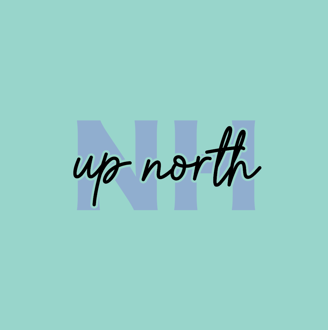 Ladies V-Neck Tee, NH script - Minty Teal