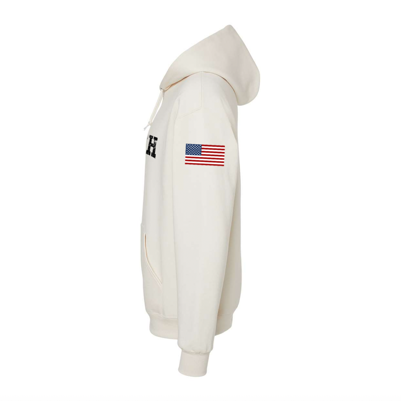 Up North Varsity Type Flag Hoodie - Cream