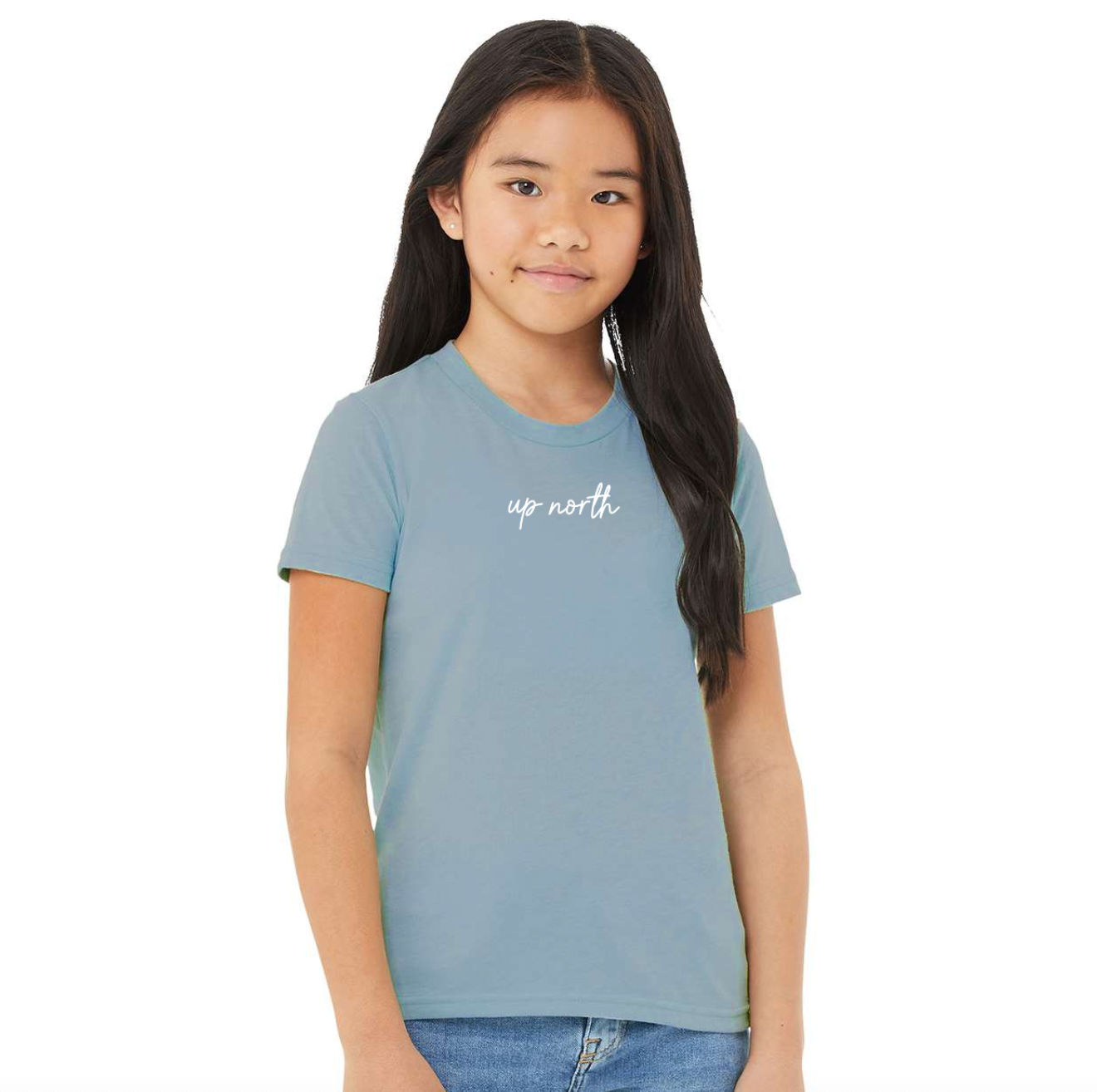 Up North Script YOUTH Tee - Teal Blue