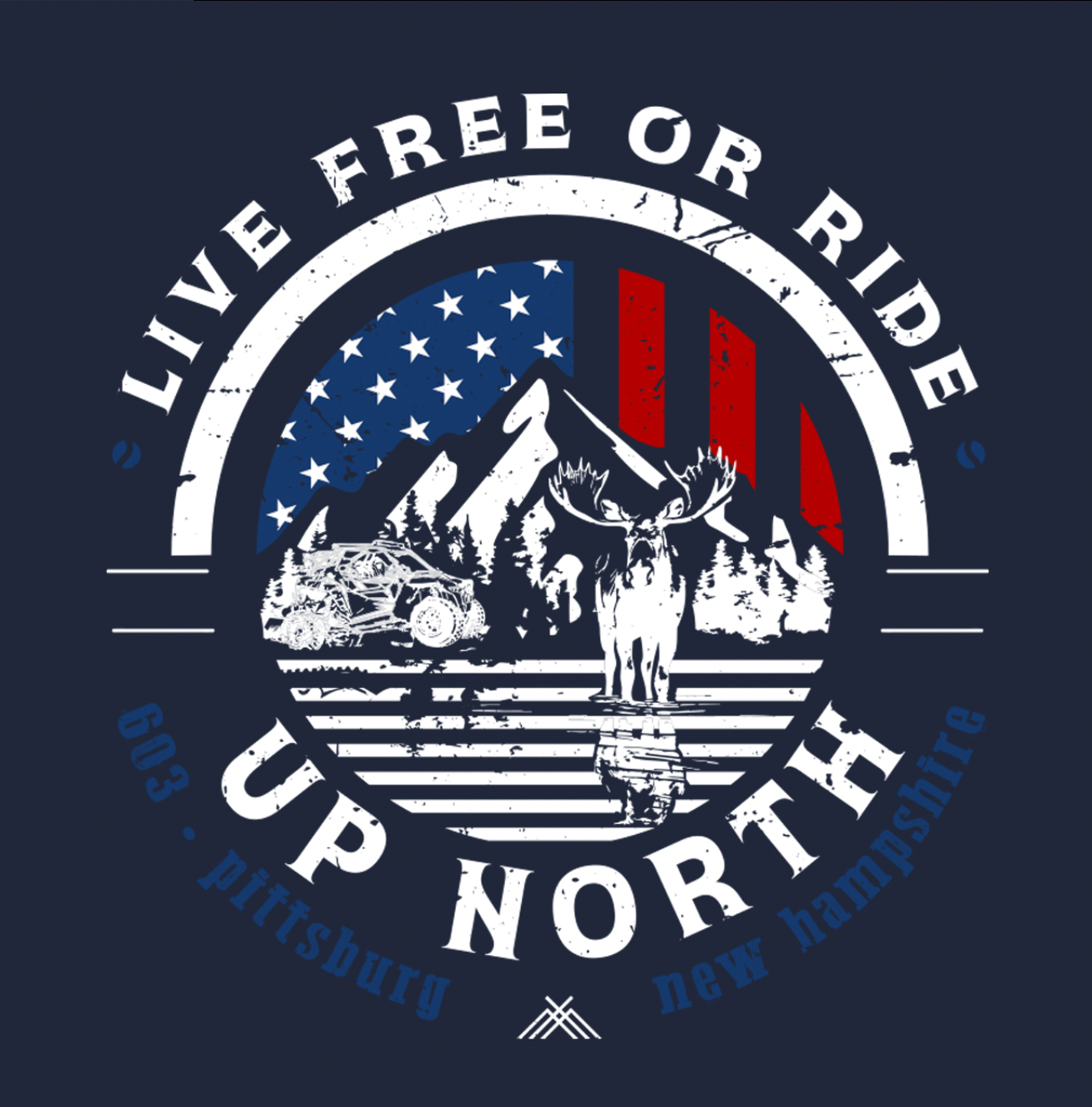 Live Free or Ride - Youth Logo Tee (Navy)