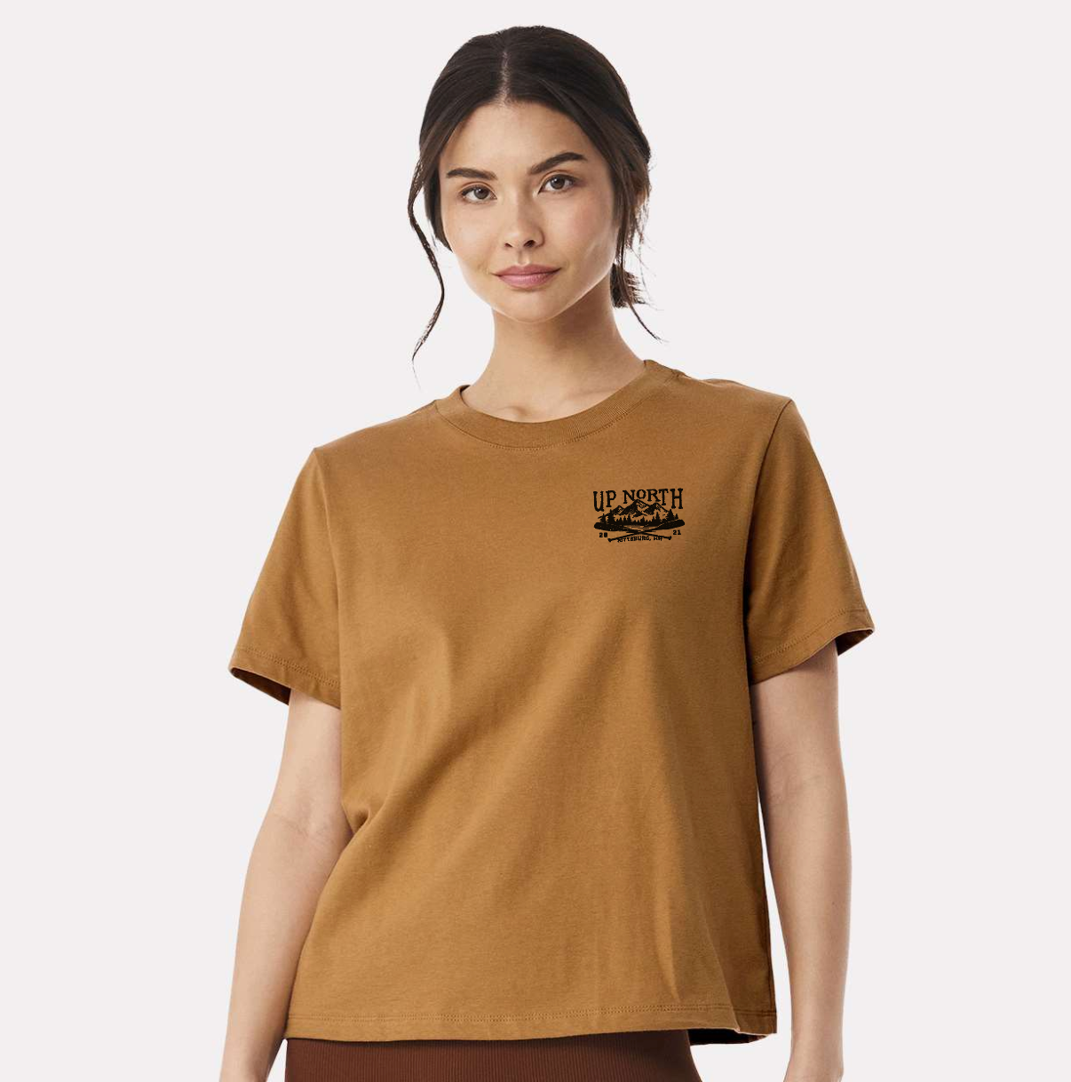 Ladies - Crossed Oars Boxy Tee - Toast