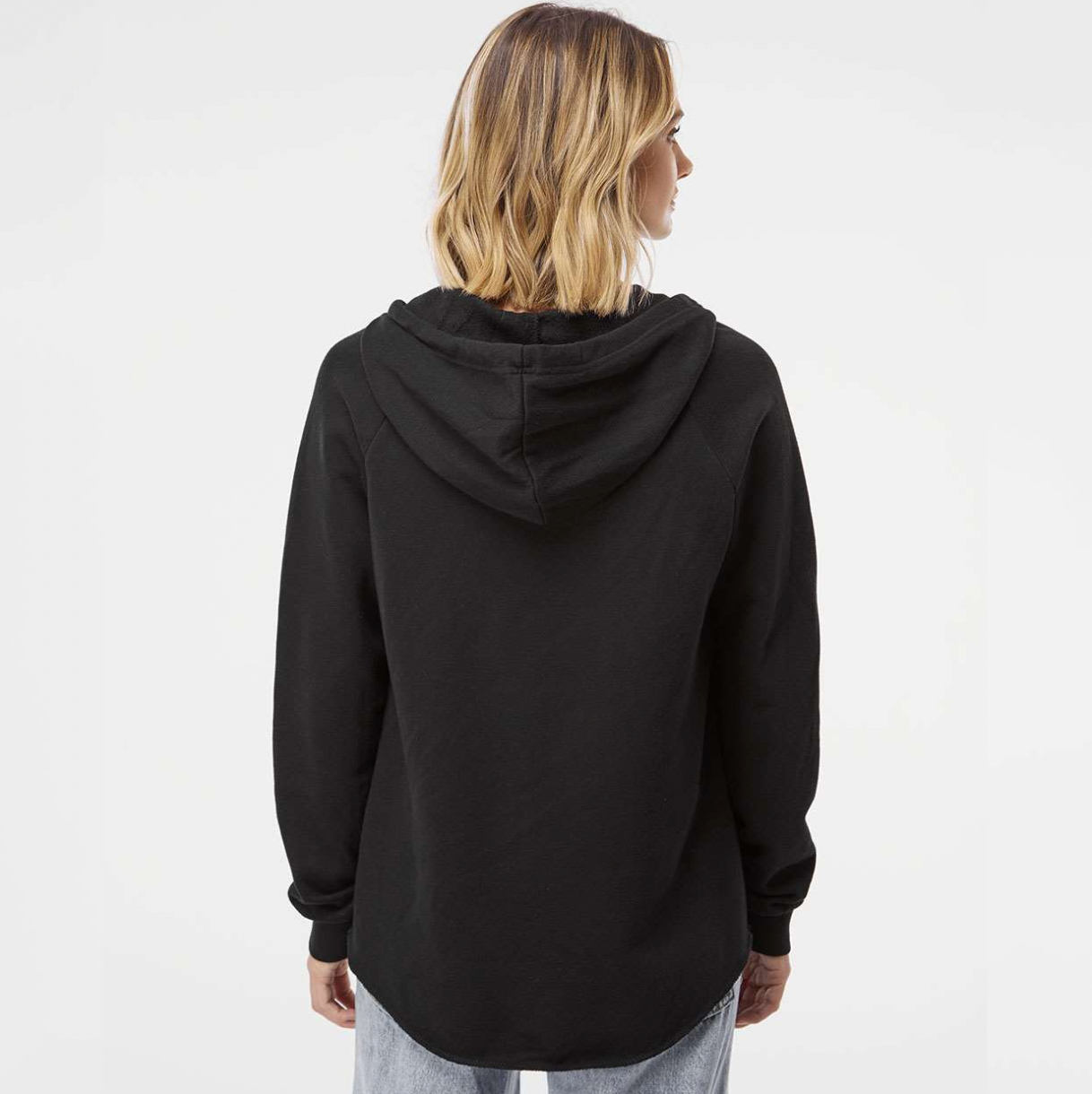 Circle Logo Ladies V-Hoodie - Black