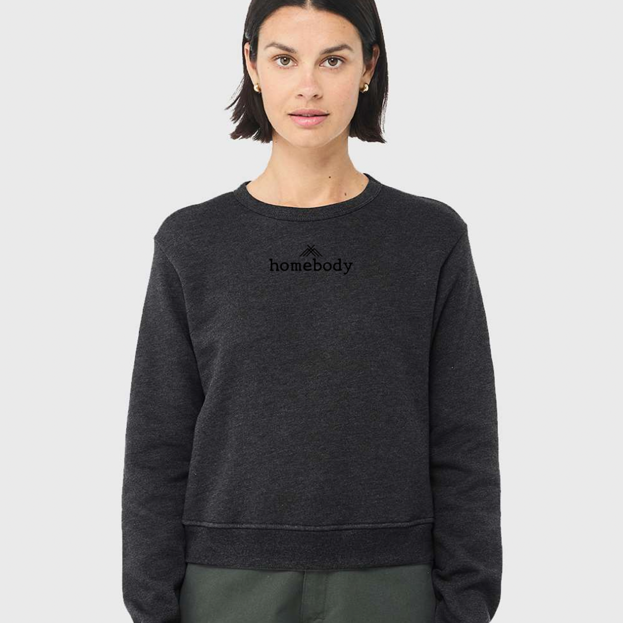 Homebody - Ladies Crewneck Fleece - Grey