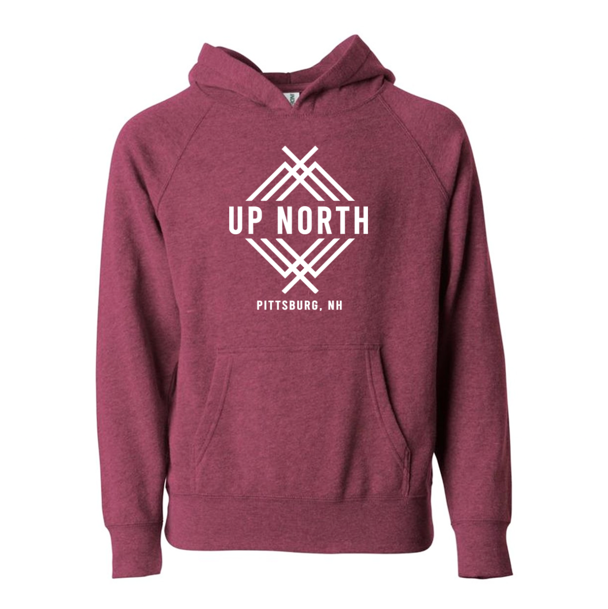 Up North Youth Logo Hoodie - Maroon Heather