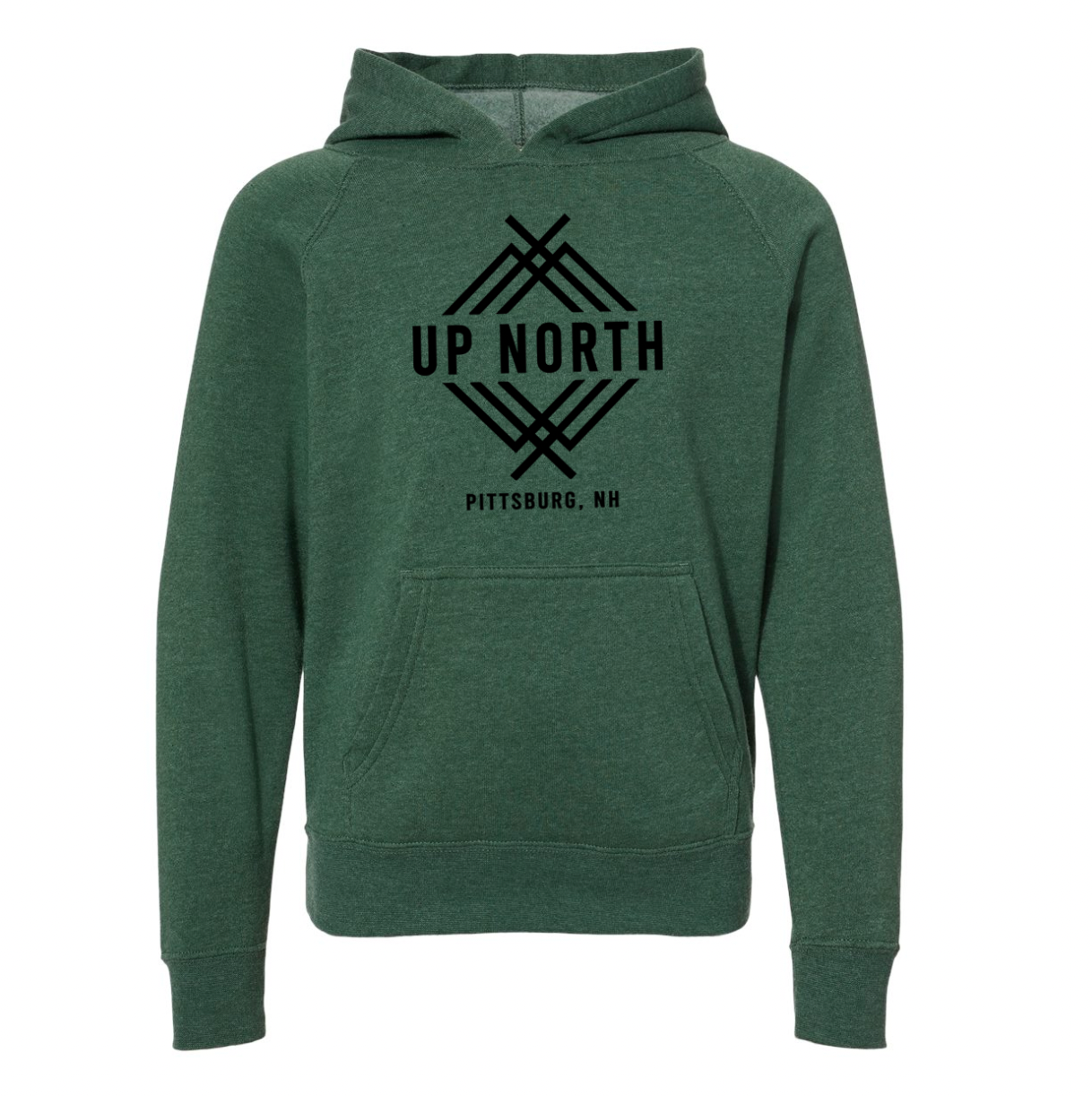 Up North Youth Logo Hoodie - Forest Green Htr