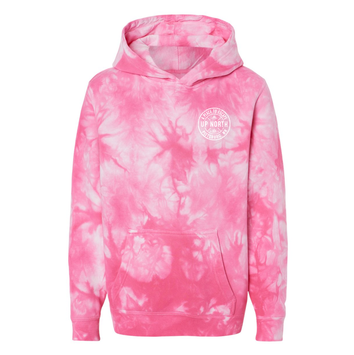 Youth Circle Logo Hoodie - Pink Tie Dye