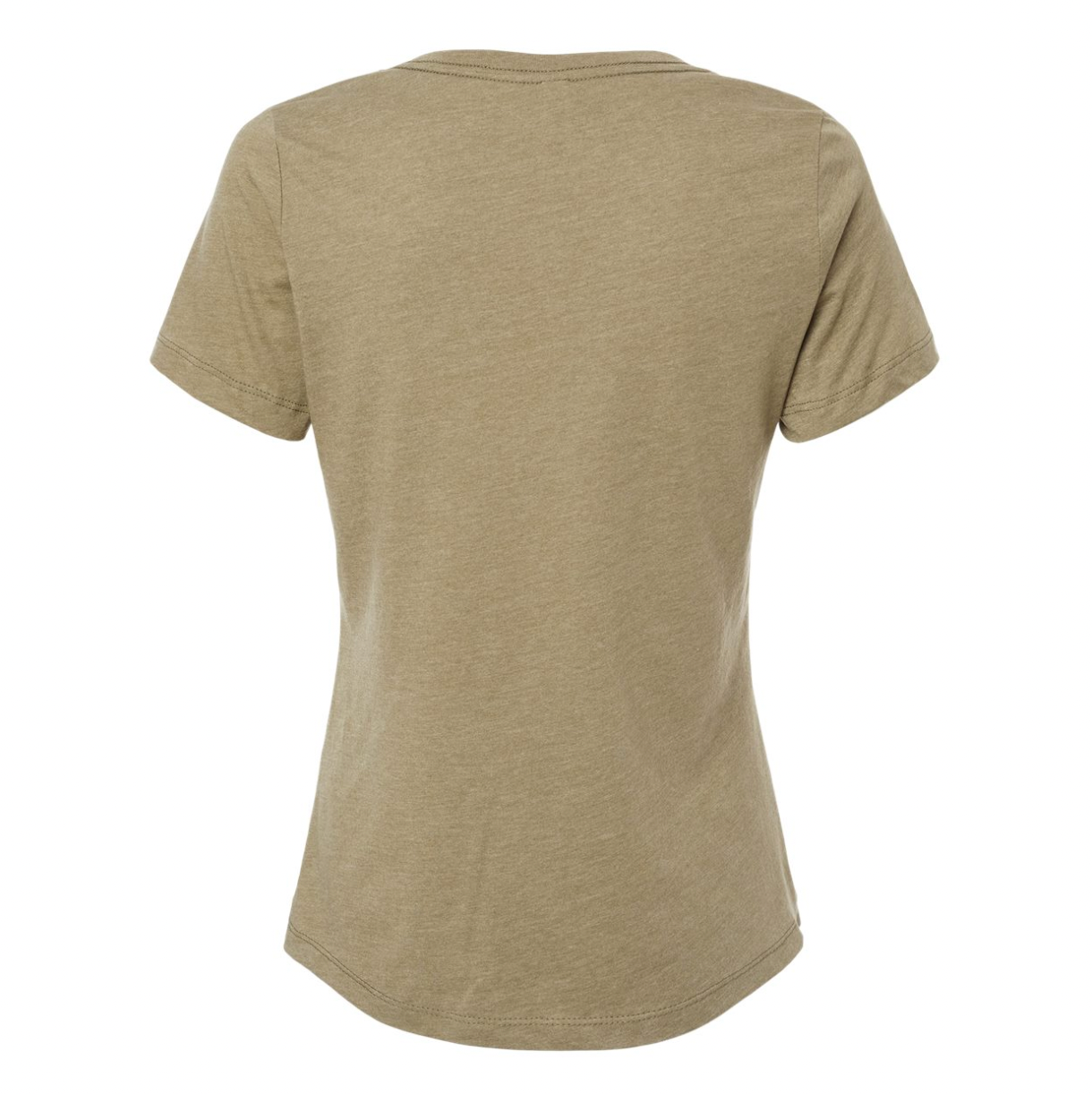 Ladies V-Neck Logo Tee - Olive/Pink
