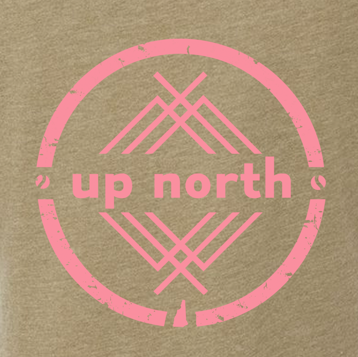 Ladies V-Neck Logo Tee - Olive/Pink