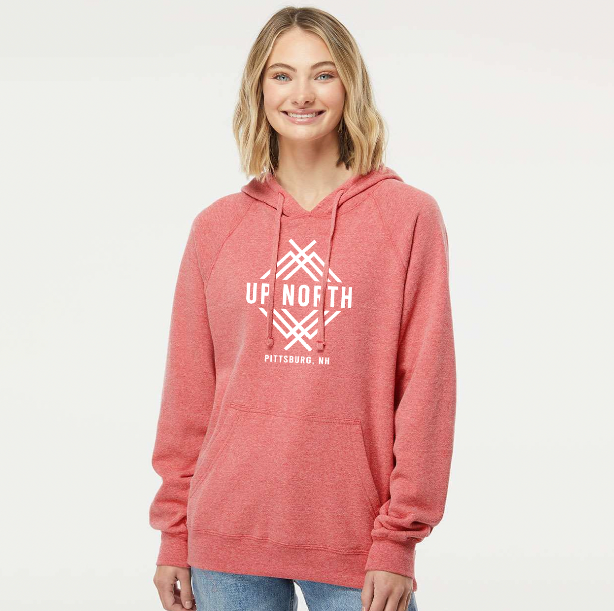 Up North Elevated Logo Hoodie - Washed Coral Red