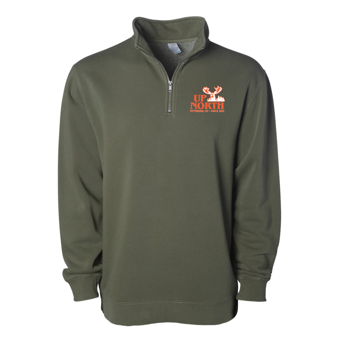 Up North Moose 1/4 Zip - Olive