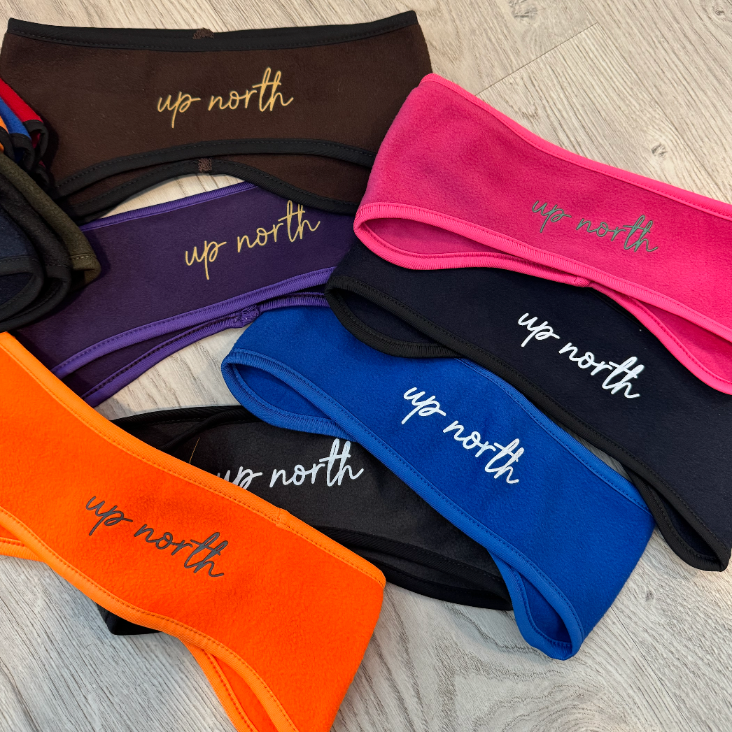 Up North Script Fleece Ear Warmer Headband