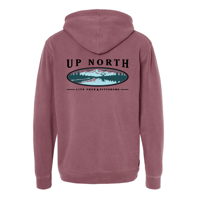 Vintage Up North Lake Life Hoodie - Dusty Maroon