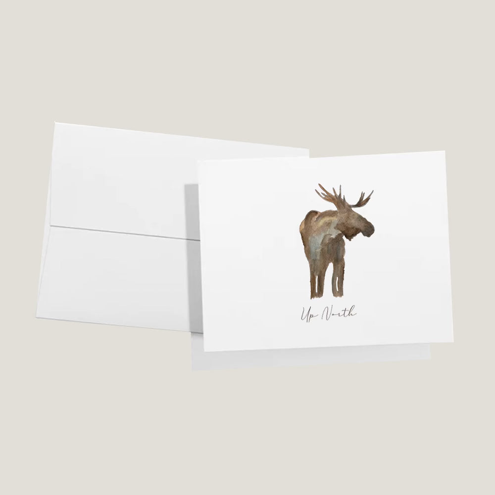 Hand Painted Moose Greeting Card (Single)