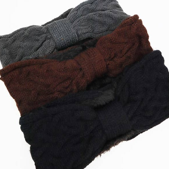 Twisted Pattern Fur Winter Headwrap