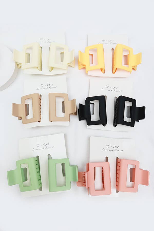 Small Matte Hair Claw Clip - 2 Pack