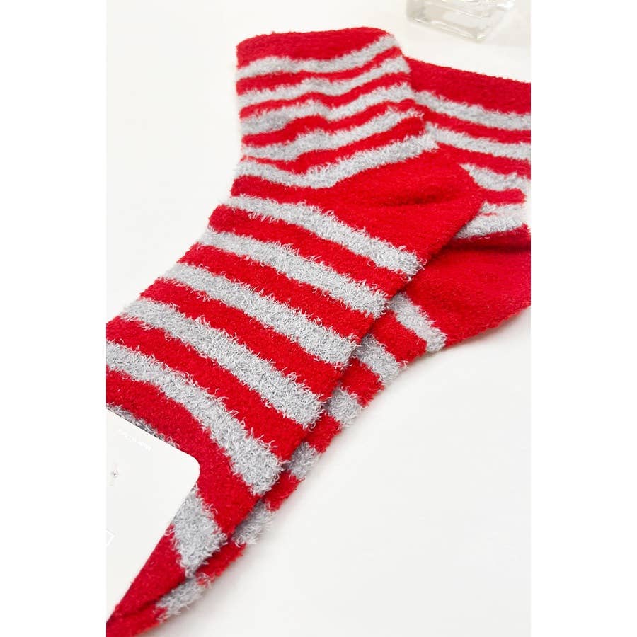 Stripe Plush Assorted Colors Cozy Socks