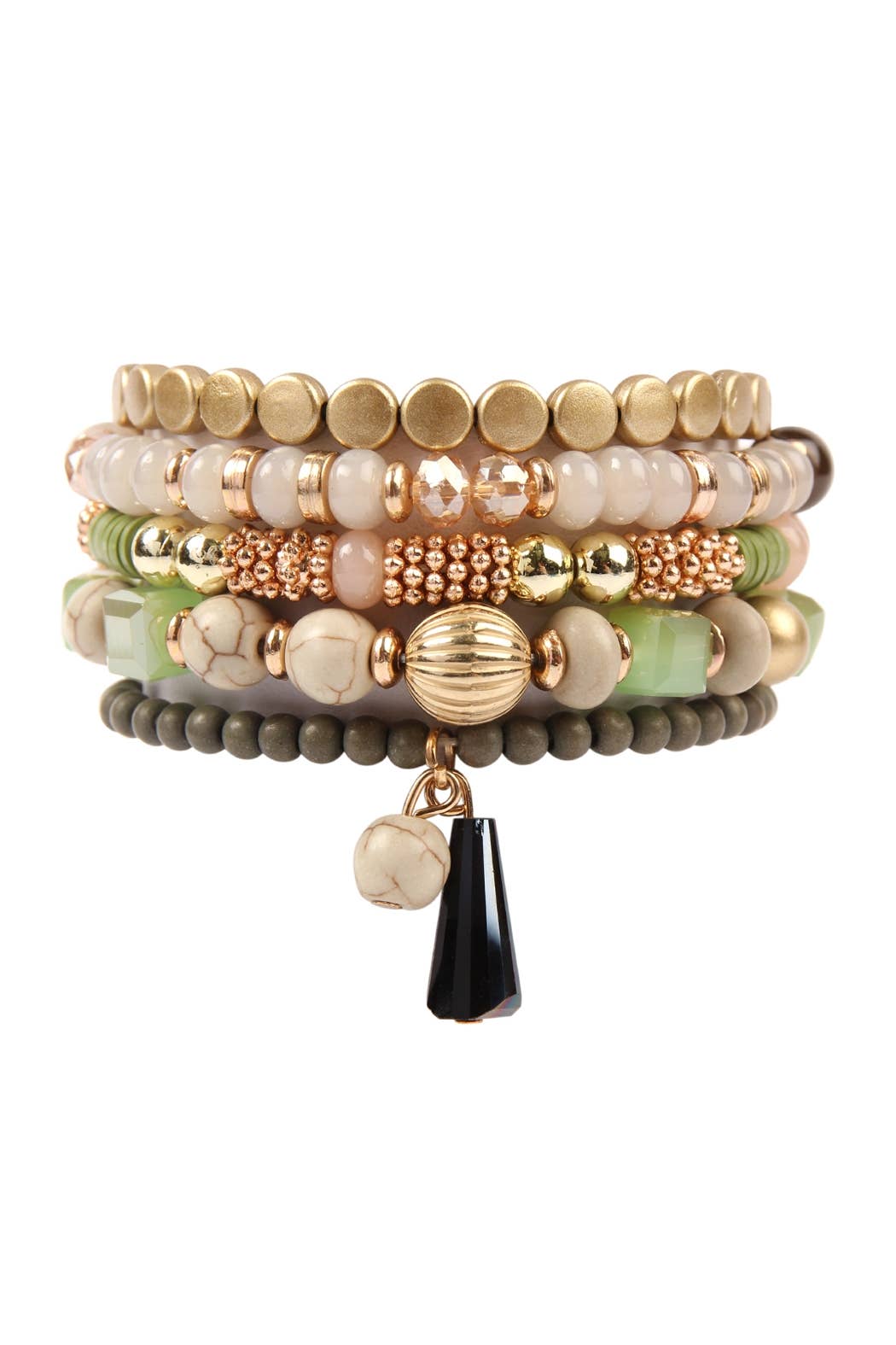 MULTIBEADS STRETCH BRACELET: NAVY / ONE