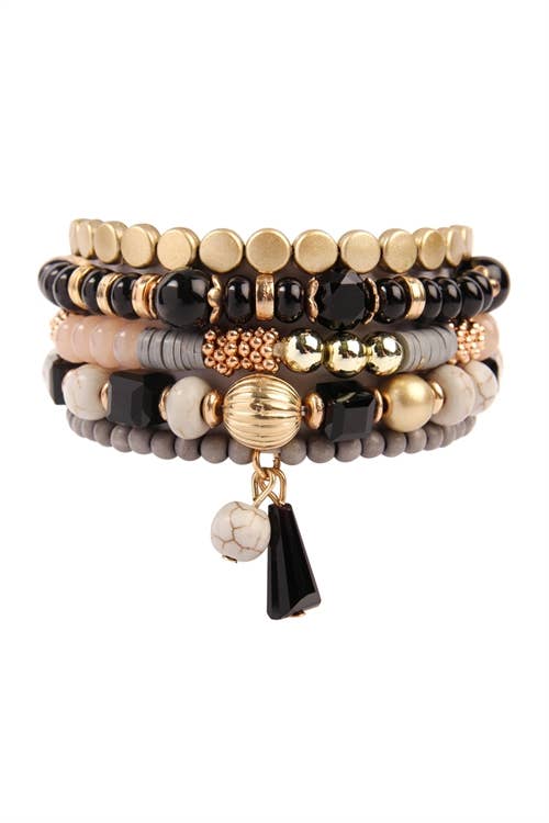 MULTIBEADS STRETCH BRACELET: NAVY / ONE