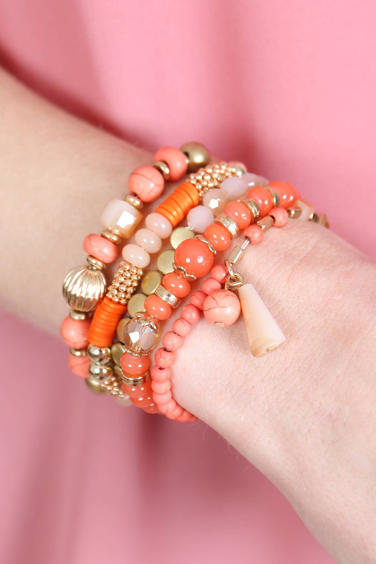 MULTIBEADS STRETCH BRACELET: NAVY / ONE